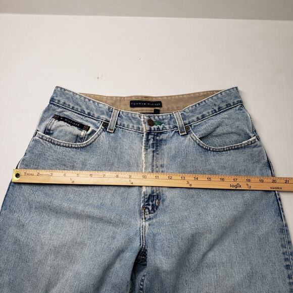 Vintage Tommy Hilfiger Jeans Mens 34x30 Blue Relaxed Fit Light Wash Faded Y2K - Picture 7 of 16